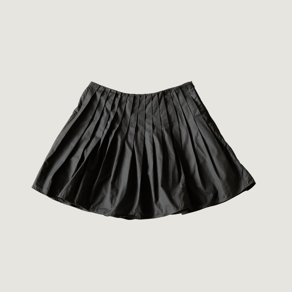 Alex Mill Penelope Pleated Cotton Poplin Mini Skirt Black Size M Dark Academia
